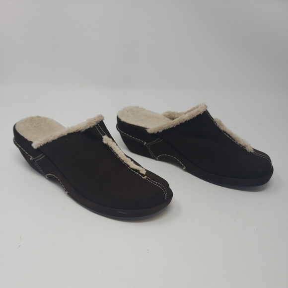 Hush Puppies Suede Faux Fur Clog Slippers - Picture 2 of 12